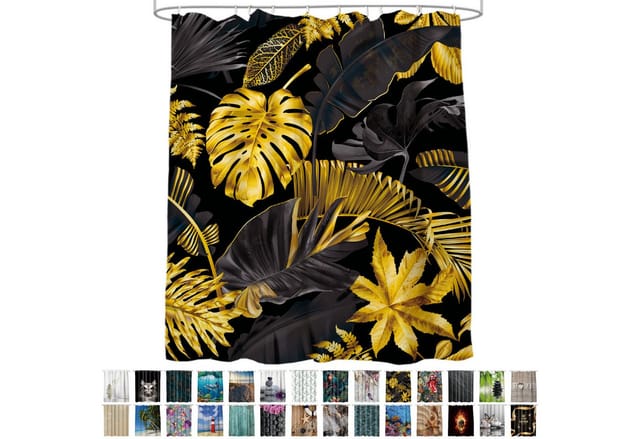 Sanilo Duschvorhang »Golden Leaves«, 180 x 200 cm, Gold - goldfarben