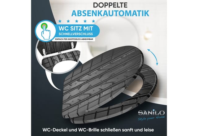 Sanilo WC-Sitz »Tyre«, mit Schnellverschluss Tyre, Grau, Oval