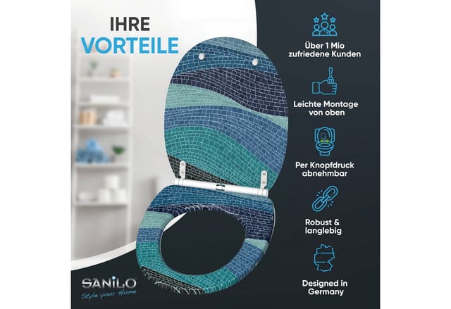 Sanilo WC-Sitz »Marin«, mit Schnellverschluss Marin, Blau, Oval