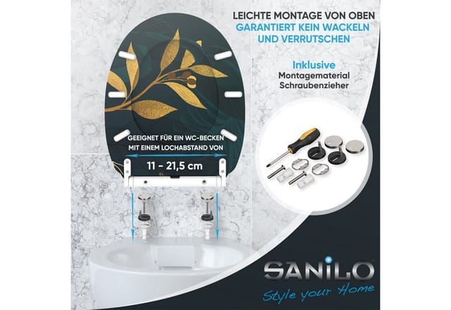 Sanilo WC-Sitz »Luxury«, mit Schnellverschluss Luxury, Grün, Oval - gruen