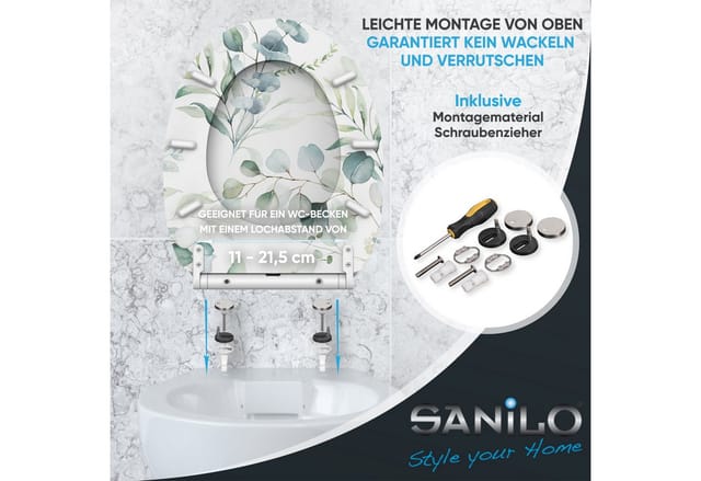 Sanilo WC-Sitz »Eukalyptus«, mit Absenkautomatik Eukalyptus, Weiss, Oval