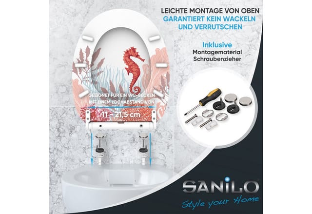 Sanilo WC-Sitz »Sea Horse«, mit Schnellverschluss Sea Horse, Weiss, Oval