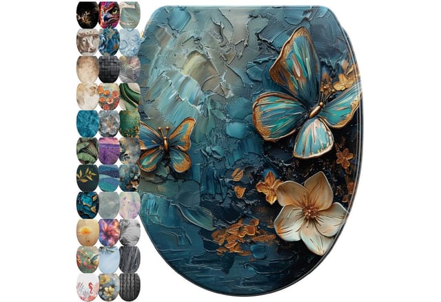 Sanilo WC-Sitz »Mariposa«, mit Schnellverschluss Mariposa, Blau, Oval