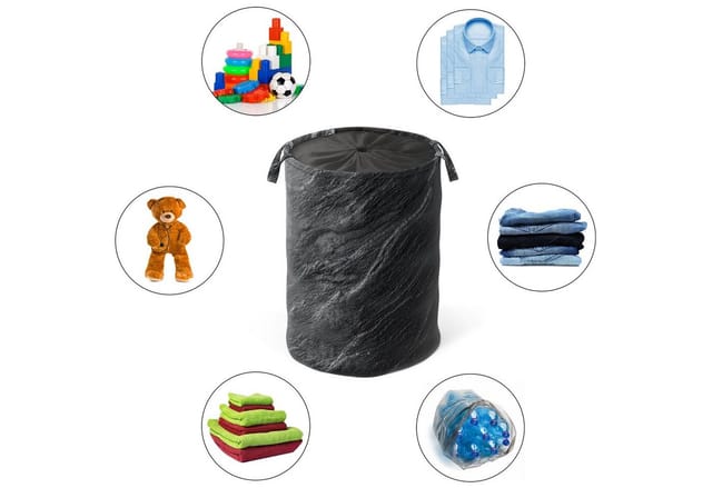 Sanilo Wäschekorb »Granit«, 60L, Schwarz, Rund