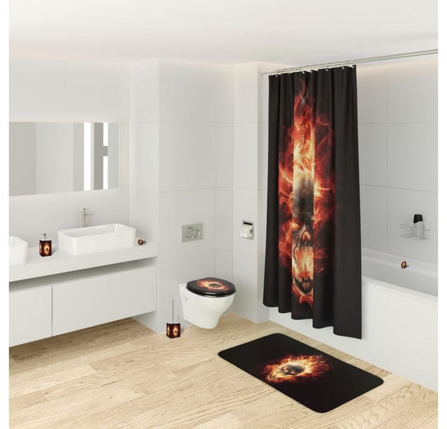 Sanilo WC-Bürste »Totenkopf«, H 37 cm, Schwarz, Rechteckig