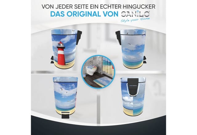 Sanilo Kosmetikeimer »Leuchtturm«, 3,0L, Blau, Rund
