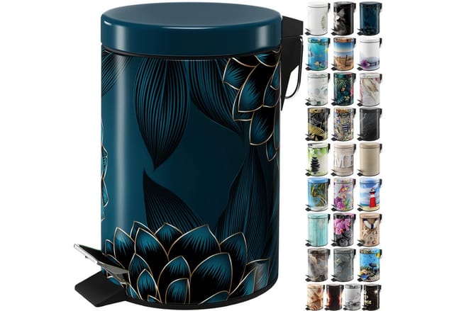Sanilo Kosmetikeimer »Dahlien«, 3,0L, Blau, Rund