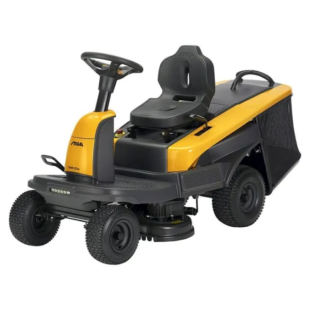 STIGA Akku-Aufsitzm&auml;her &raquo;SWIFT 372e&laquo;, inkl. 4 x 5 Ah Akku, Schnittbreite: 72 mm, 2 kW, schwarz-gelb - schwarz | gelb