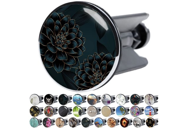 Sanilo Waschbeckenstöpsel »Dahlien«, 4 cm, Blau, Rund