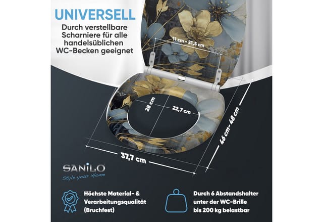 Sanilo WC-Sitz »Tronela«, mit Schnellverschluss, Blau , Oval