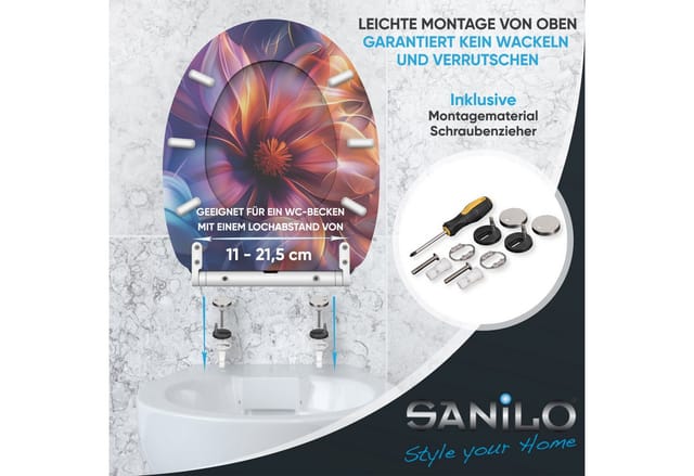 Sanilo WC-Sitz »Nuvana«, mit Schnellverschluss, Lila , Oval