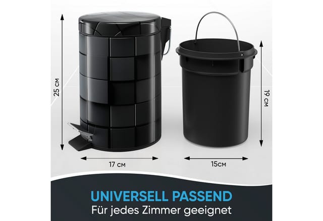Sanilo Kosmetikeimer »Cube«, 3,0L , Schwarz