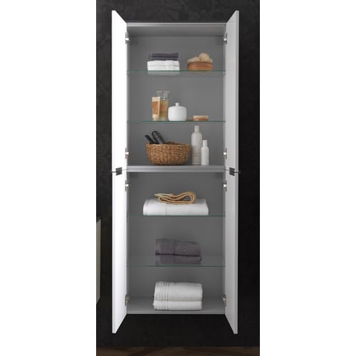 FACKELMANN Doppel-Hochschrank »Flair«, 2 Türen, Weiss/Weiss, 600 x 1633 x 320 mm