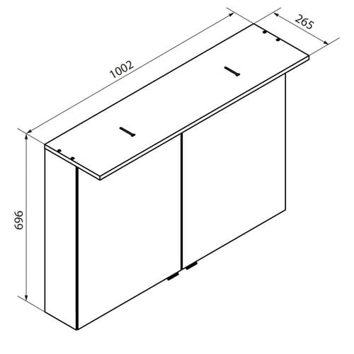 FACKELMANN Spiegelschrank »Flair«, 2 Türen, LED, Weiss-Weiss, 1002 x 696 x 265 mm