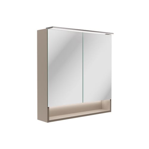 FACKELMANN Badmöbel-Set »B.Paris«, 705 mm, mit Spiegelschrank, Cubanit Grau, mit Glaswaschbecken