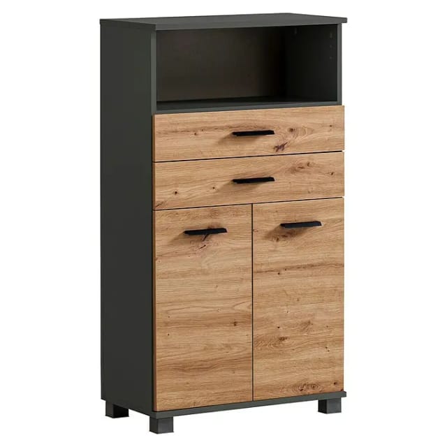 SCHILDMEYER Highboard &raquo;Palermo&laquo;, anthrazit, (BxHxT): 59,8 x 110,5 x 32,6 cm - schwarz