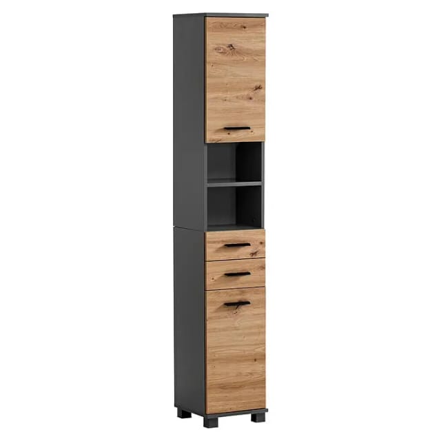 SCHILDMEYER Hochschrank &raquo;Palermo&laquo;, anthrazit, (BxHxT): 30,3 x 180,9 x 32,6 cm - schwarz