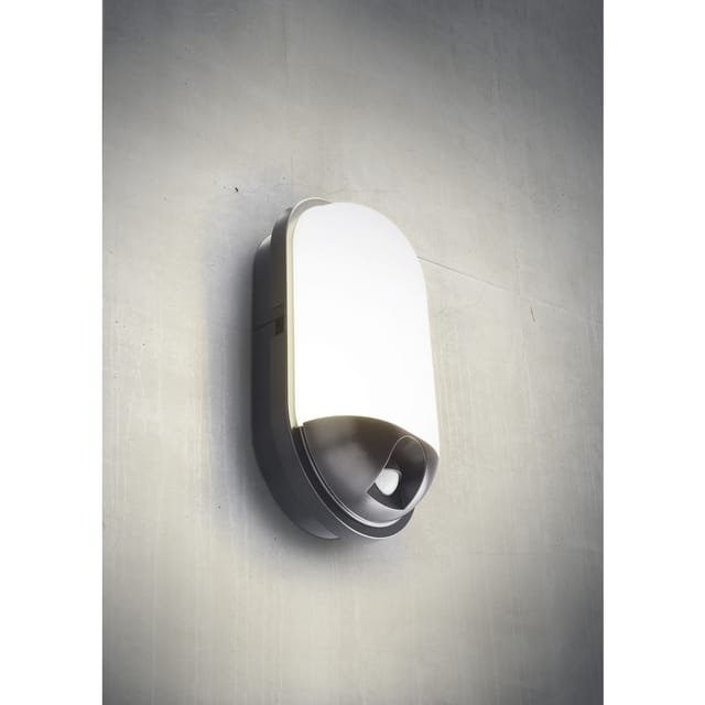 HEITRONIC 20-W-LED-Wand-/Deckenleuchte Toledo mit 120°-Bewegungsmelder, oval, IP65