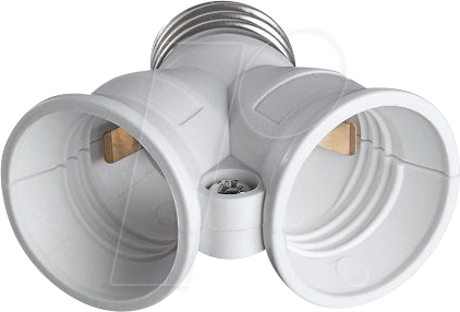 HEITRONIC Lampensockeladapter Kunststoff DUO, 1x E27 auf 2x E27