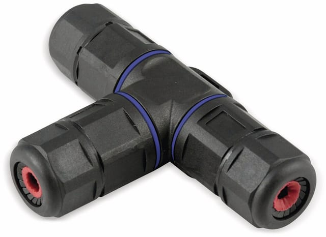 Heitronic T-Kabelverbinder, 3-polig, IP68, mit Schraubklemmen, wasserdicht bis 1 m