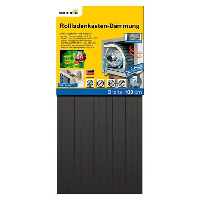 Schellenberg 25-mm-Rollladenkasten-Dämmung, 2-teilig, 100 x 50 cm
