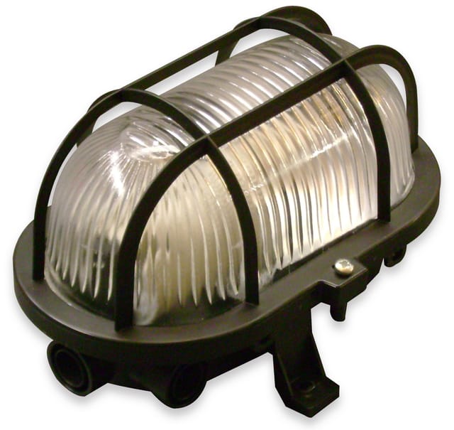 Müller-Licht Feuchtraumwannenleuchte, Oval,Müller Licht Feuchtraumwannenleuchte, Oval, Schutzkorb schwarz, E27