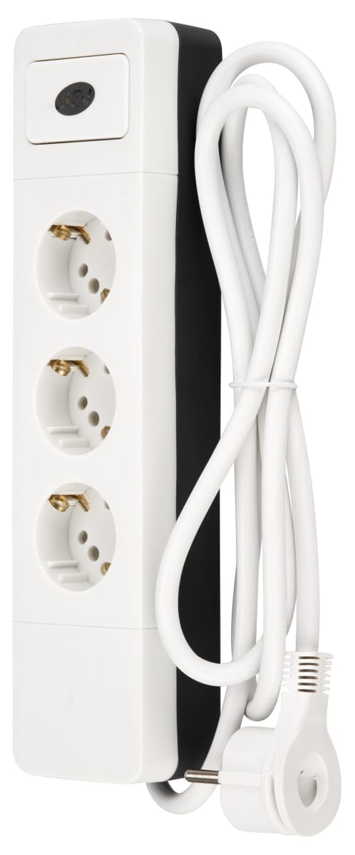Steckdosenleiste COMBINI 3=6-fach mit Schalter, 1,4 m, weiß