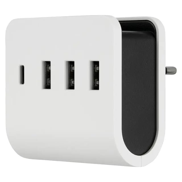 REV Ritter USB-Ladegerät Quad 3+1, Weiß/Schwarz