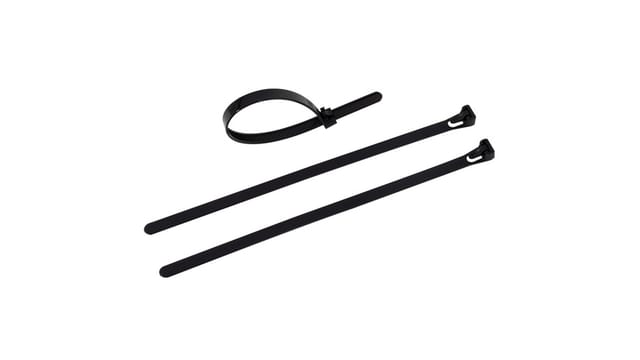 REV Ritter wiederverschließbare Kabelbinder, Kunststoff,125 x 7,6 mm, 25 Stück, Schwarz