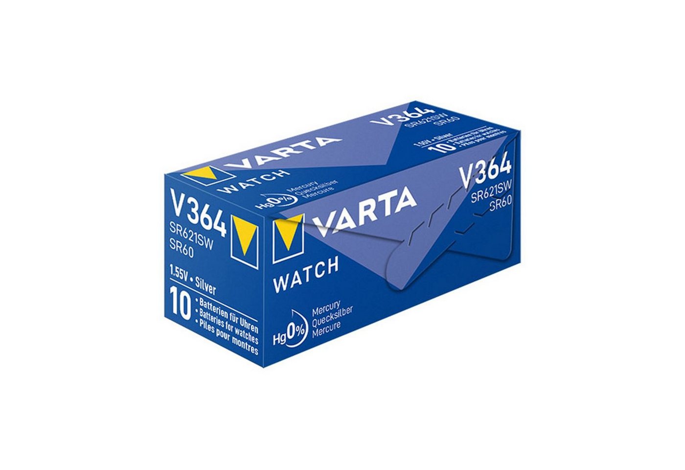 VARTA Silberoxid-Knopfzelle V364/SR60, 1,55 V, 17 mAh Bild 2