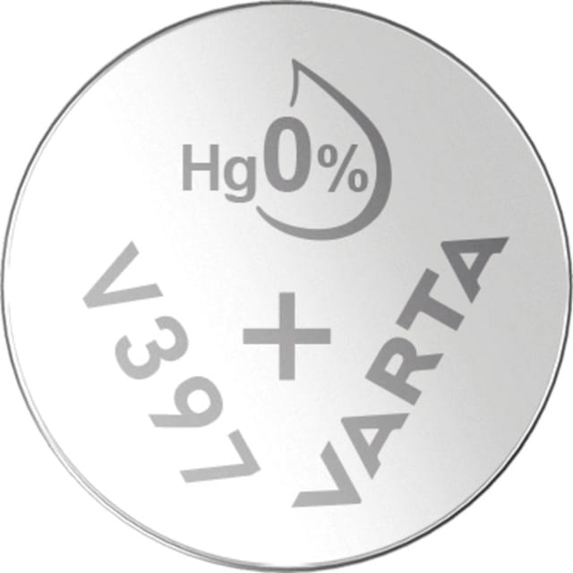VARTA Silberoxid-Knopfzelle V397/SR59, 1,55 V, 23 mAh