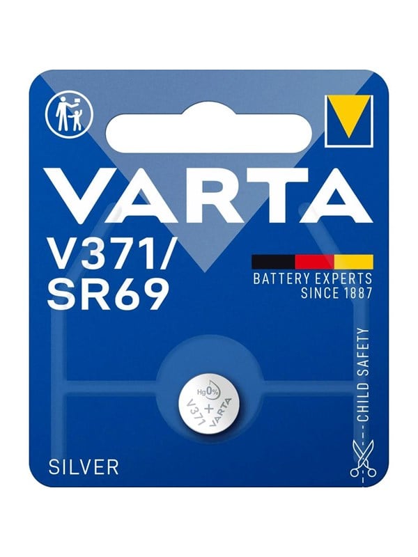 VARTA Silberoxid-Knopfzelle V371/SR69, 1,55 V, 30 mAh