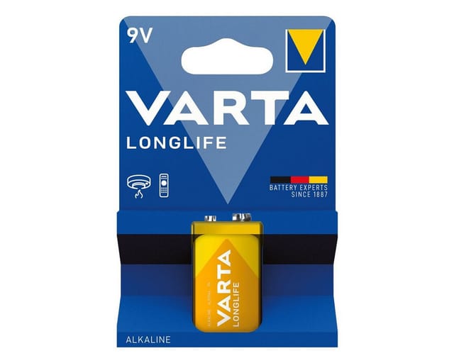 VARTA 9V-Blockbatterie LONGLIFE, E-Block, 6LR61
