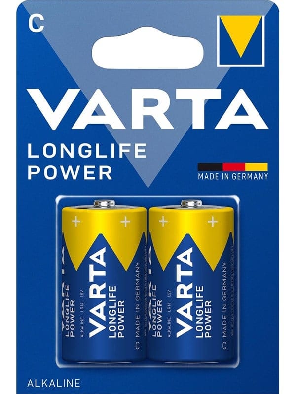 Varta Longlife Alkaline Batterie Baby C, 2er-Pack