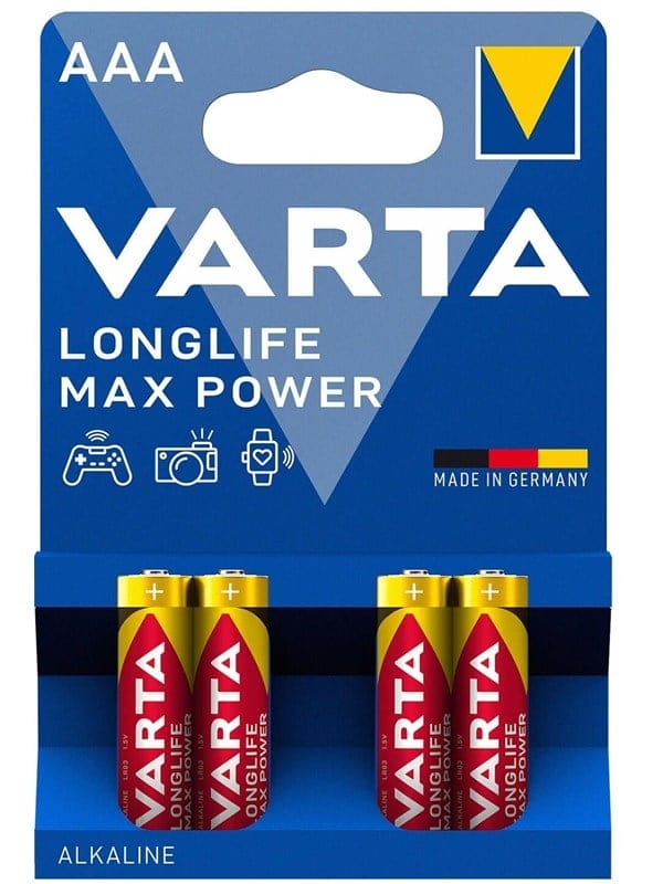 Varta Longlife Power Max, Alkaline Batterie Micro AAA, 4er-Pack