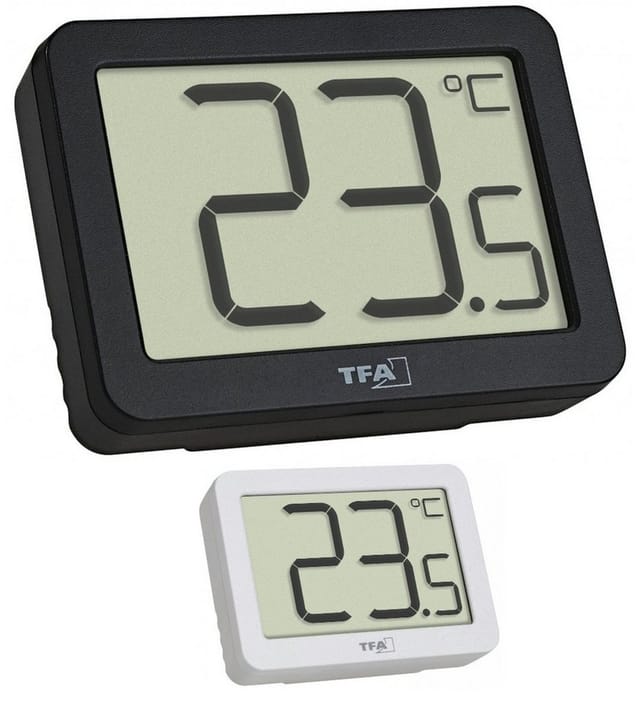 TFA Digitales Thermometer für Raumtemperatur-Erfassung, Magnetmontage, kompakt, weiß