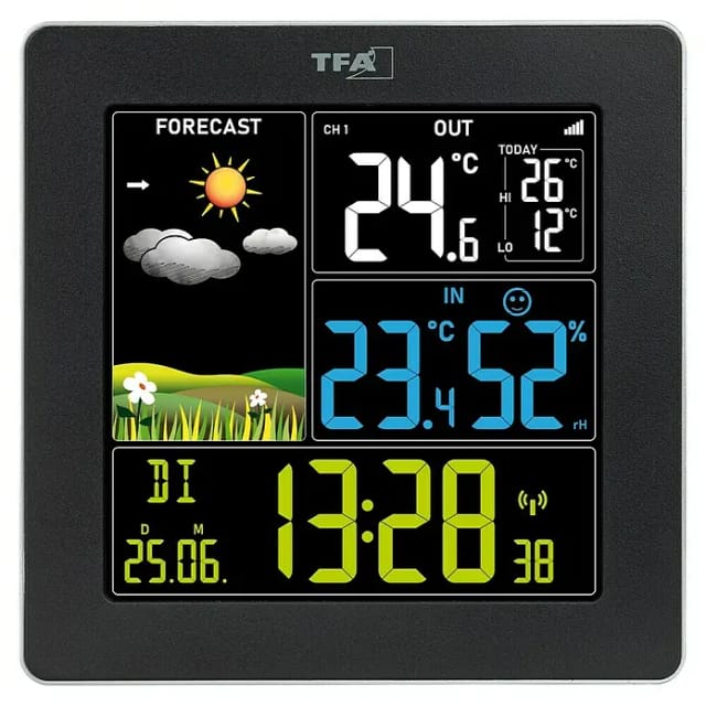 TFA Dostmann Funk-Wetterstation mit Farbdisplay SUN 2