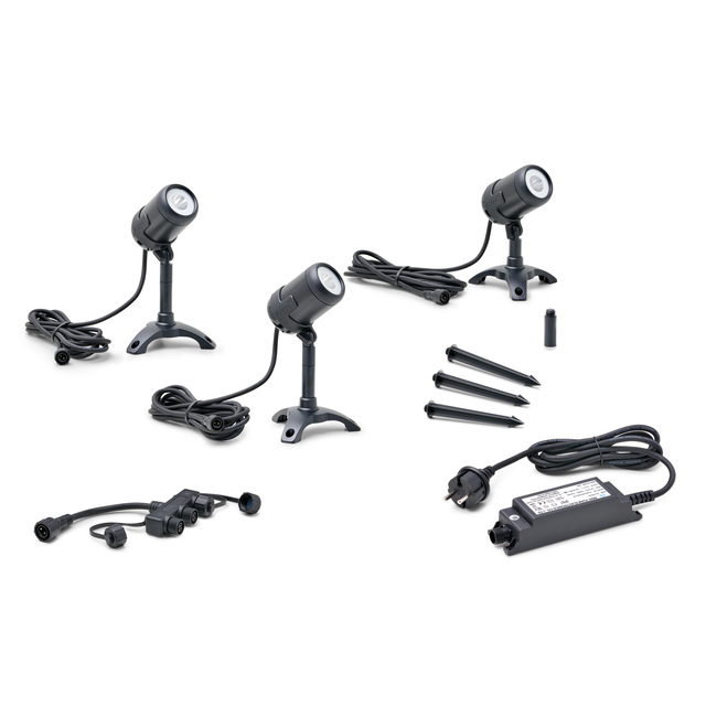 Oase LunAqua Connect Set M, 3 Spots, Teichbeleuchtung, IP68