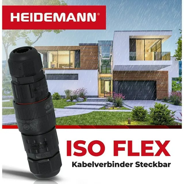 Heidemann ISO FLEX Kabelverbinder, steckbarem Kupplungsstecker, 3-polig, IP68