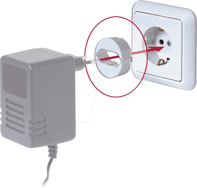 Euro Stecker Einsatz, Schwarz