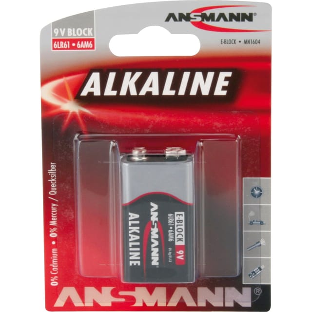 Ansmann Alkaline Batterie 9-V-Block, 1er-Pack