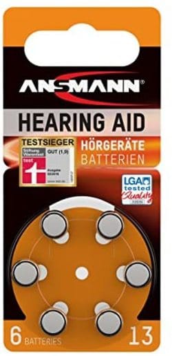 Ansmann Hörgeräte-Batterie Zinc-Air 13 PR48, 1,4 V, 6er-Blister