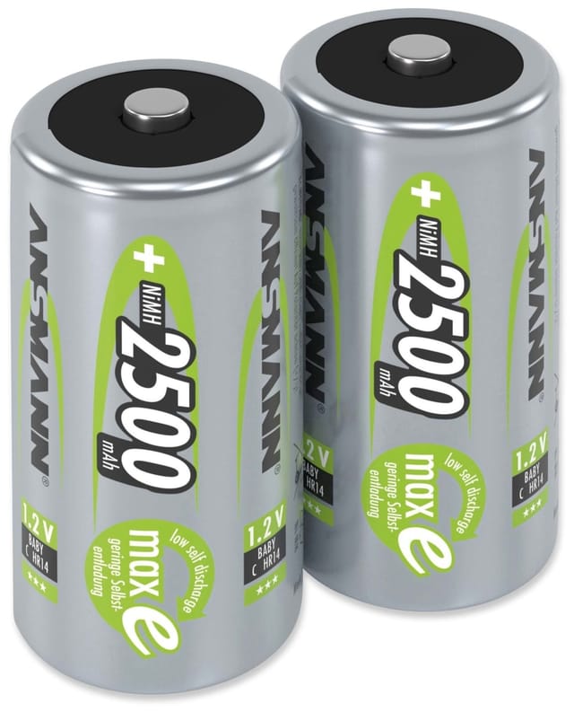 Ansmann NiMH Akku maxE, ready2use Baby C, 2500mAh, R14 2er-Pack