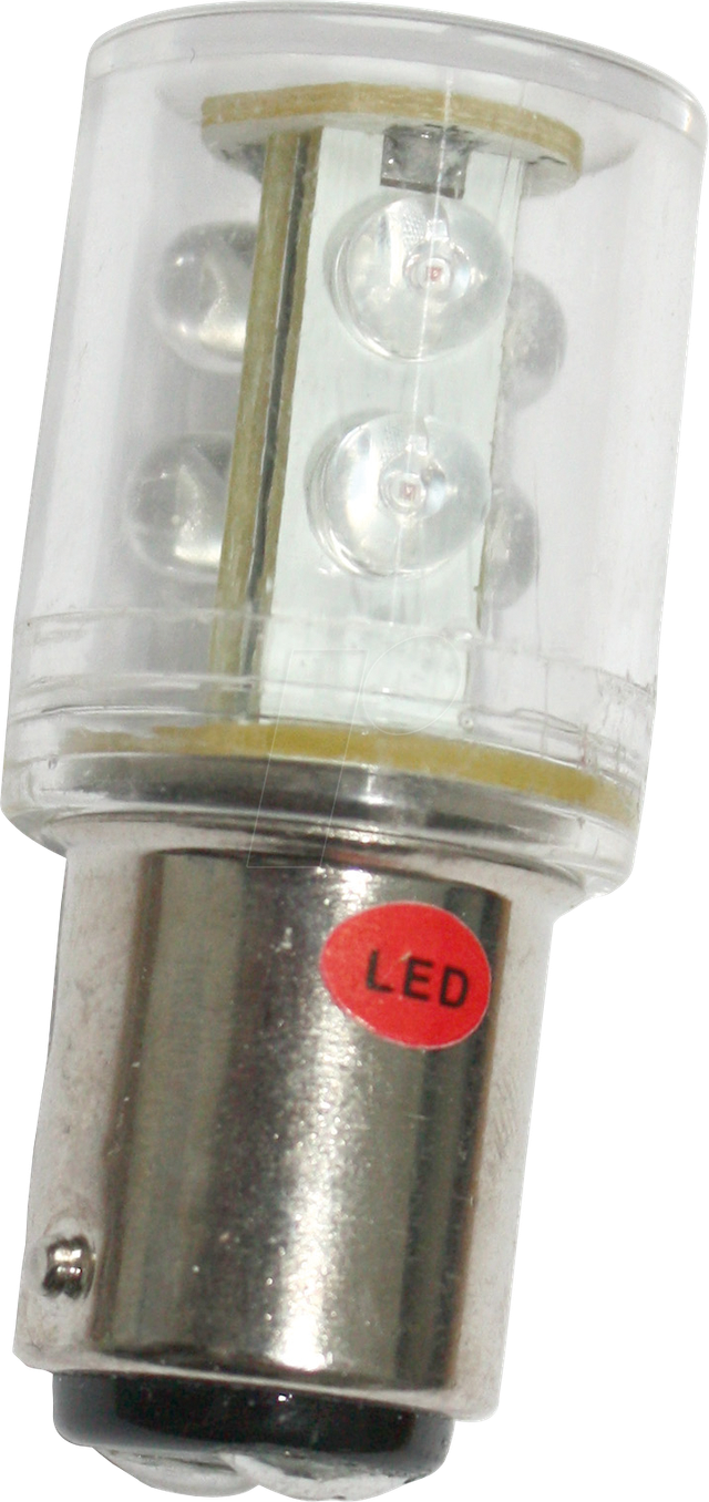 Barthelme LED 360° Rundumleuchte mit 6 LEDs, Ba15d, 24VAC/DC, 20x45mm, gelb, typ. 10lm