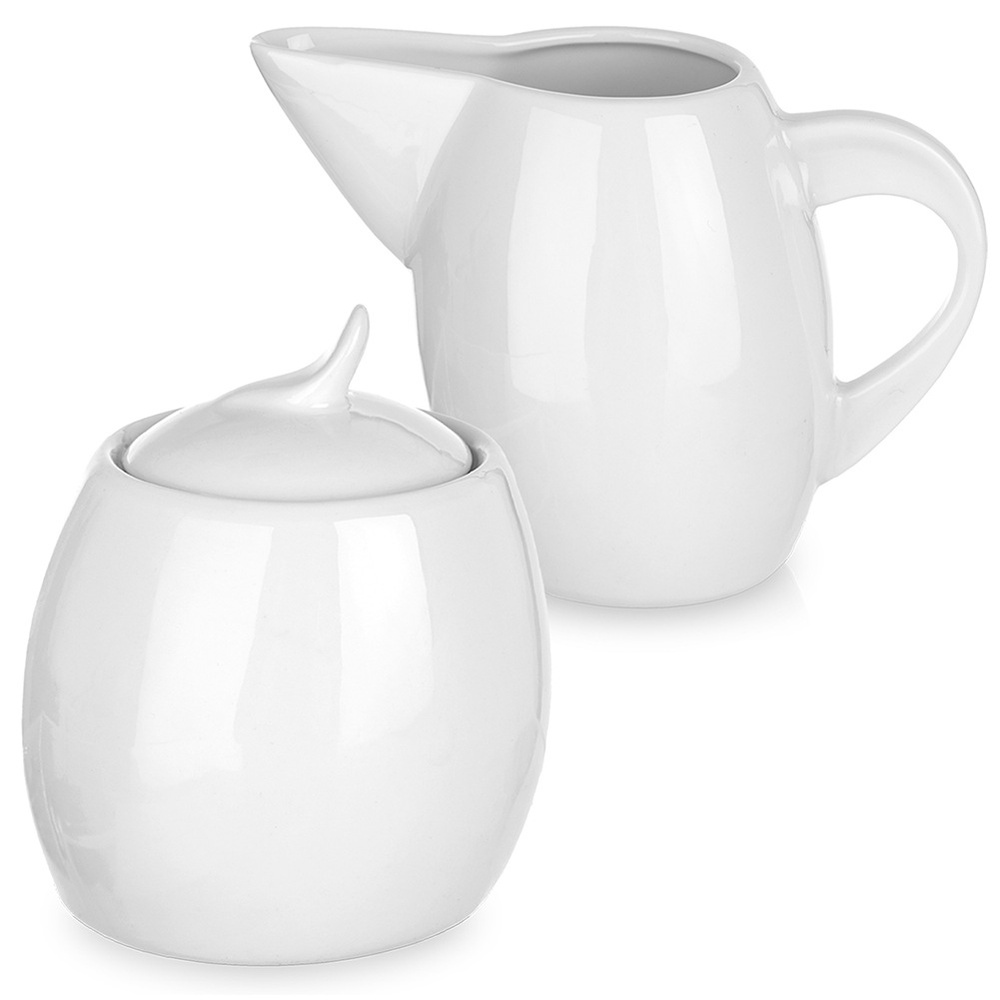 Zuckerdose Und Sahnekännchen Porzellan Mona 200 Ml / 240 Ml 2 Stück.