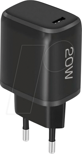 Fontastic USB-Type-C Schnell-Reiselader Nivo, 20 W, Power Delivery, 100-240 V, schwarz