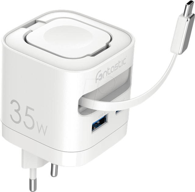 FONTASTIC USB Multi Quick Travel Charger “QiZap”, Kabel 68 cm, Weiß