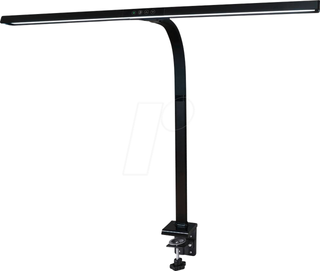 FeinTech 20-W-LED-Schreibtischleuchte / LED-Klemmleuchte LTL00321E, Tischmontage, 80 cm, schwarz