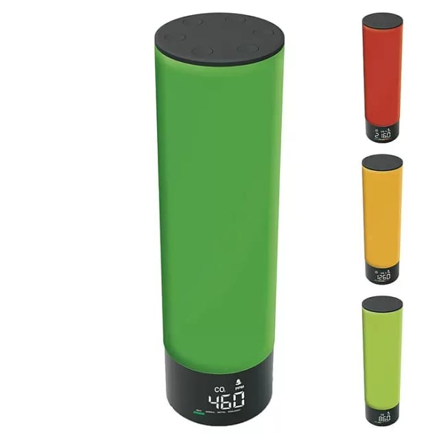 technoline CO2-Messgerät / CO2-Anzeige WL1045, Kohlendioxid, 360-Grad-Ampel-Anzeige, Luftgüte