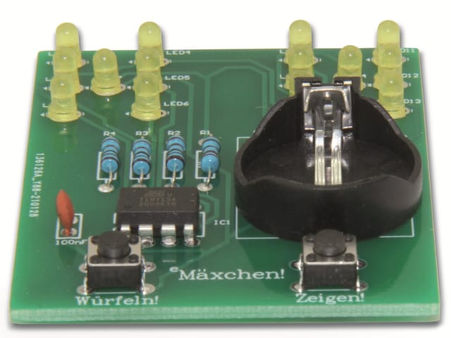 SOL-EXPERT Lötbausatz „eMäxchen“, elektronisches Würfelspiel, Mikrocontroller